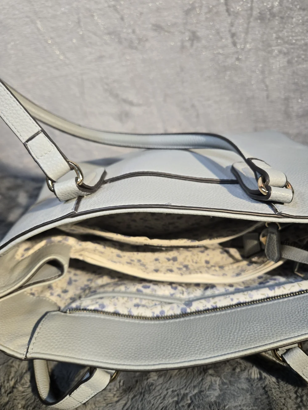 Nanette Lepore Light Powder Blue Pebbled Tote